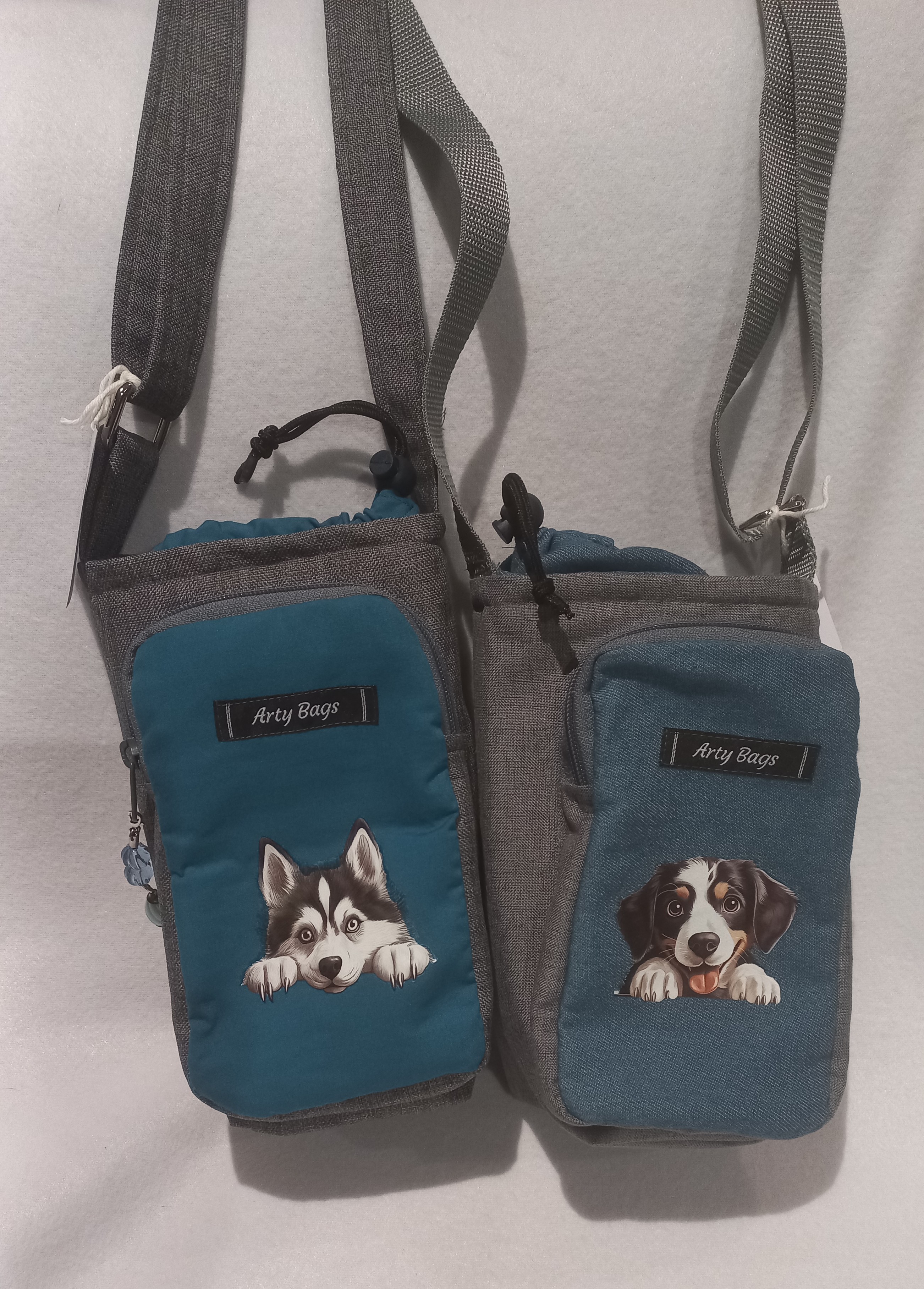 Wanda, water bottle & mobile phone